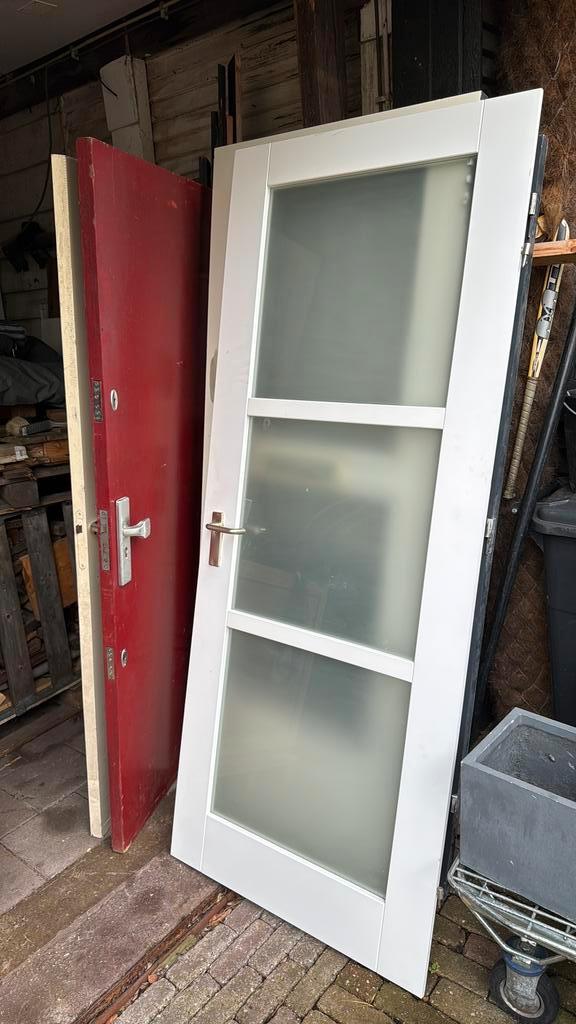 Voordeuren en binnendeuren zie foto’s, Doe-het-zelf en Verbouw, Deuren en Horren, Gebruikt, Binnendeur, 200 tot 215 cm, 80 tot 100 cm
