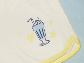 1 EURO OF GRATIS Korte broek wit lichtgeel met ijsje, mt 164 beschikbaar voor biedingen