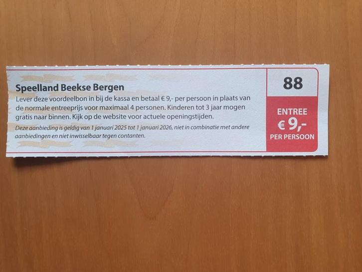Speelland Beekse Bergen entree €9,- p.p. maximaal 4 personen, Tickets en Kaartjes, Recreatie | Pretparken en Attractieparken, Drie personen of meer