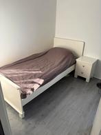 Eenpersoons Bed incl. Nachtkastje, Ophalen, 90 cm, Eenpersoons, Wit