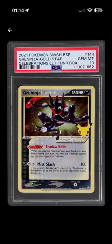 Greninja 144 Gold Star PSA 10 - Celebrations beschikbaar voor biedingen