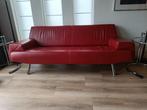 Roodlederen design bank van Havee, Gebruikt, Driepersoons, Rechte bank, 200 tot 250 cm