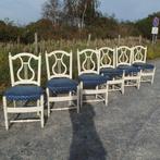 6 vintage witte eetkamer stoelen Brocante Gustaviaanse stijl, Antiek en Kunst, Antiek | Meubels | Stoelen en Banken, Ophalen