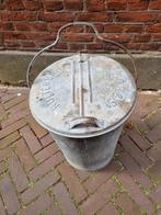 zinken vuilnisbak industrieel erfgoed vintage, Huis en Inrichting, Woonaccessoires | Prullenbakken, Ophalen, Gebruikt, Minder dan 50 cm