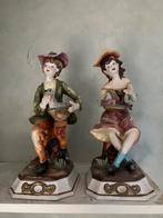 4 oude capodimonte beelden, 1 lamp, 1 spiegel en 1 set, Antiek en Kunst, Ophalen of Verzenden