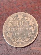 munt Italië 10 centesimi 1867 N, Ophalen of Verzenden, Italië, Losse munt