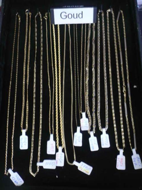 14 karaat gouden kettingen 2e hands en nieuw de prijzen en >, Sieraden, Tassen en Uiterlijk, Kettingen, Zo goed als nieuw, Goud