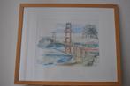 Schilderij, Legai, Golden Gate Bridge, 43 bij 53 cm, Ophalen of Verzenden