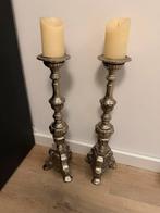 Barok Zilverkleurige Kandelaars - 60cm, Ophalen, Gebruikt, 50 tot 75 cm, Metaal