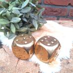 Vintage koperen/ brass dobbelsteen XL, koper, 5 x 5 cm, Antiek en Kunst, Curiosa en Brocante, Ophalen of Verzenden