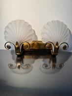 Deknudt Art Deco wandlamp schelpen, Huis en Inrichting, Ophalen of Verzenden, Zo goed als nieuw, Glas, Art Deco Hollywood Regency