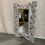 Barok Spiegel - 60 x 40 cm - White wash lijst- TTM Wonen, Antiek en Kunst, Antiek | Spiegels, Minder dan 100 cm, Minder dan 50 cm