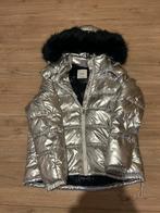 Zilveren Mango gewatteerde jas met bontkraag, Ophalen, Zo goed als nieuw, Maat 42/44 (L), Grijs
