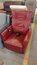 Relaxfauteuil Leer Rood Elektrisch, Gebruikt, Ophalen of Verzenden, 75 tot 100 cm, Modern