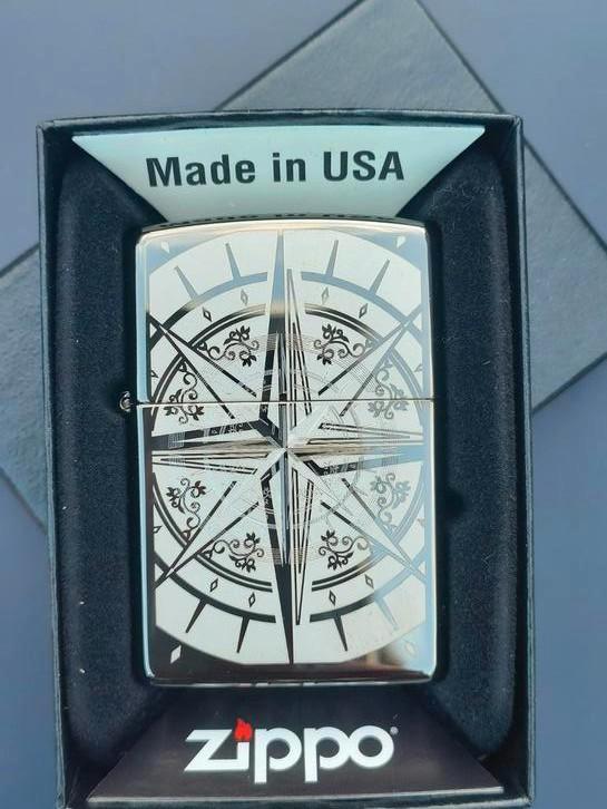 Zippo Black Ice Compass, Verzamelen, Rookartikelen, Aanstekers en Luciferdoosjes, Nieuw, Aansteker, Ophalen