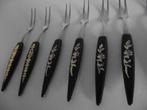 10 vintage RVS cocktail vorkjes cocktail prikkers 10,5 cm, Antiek en Kunst, Ophalen of Verzenden