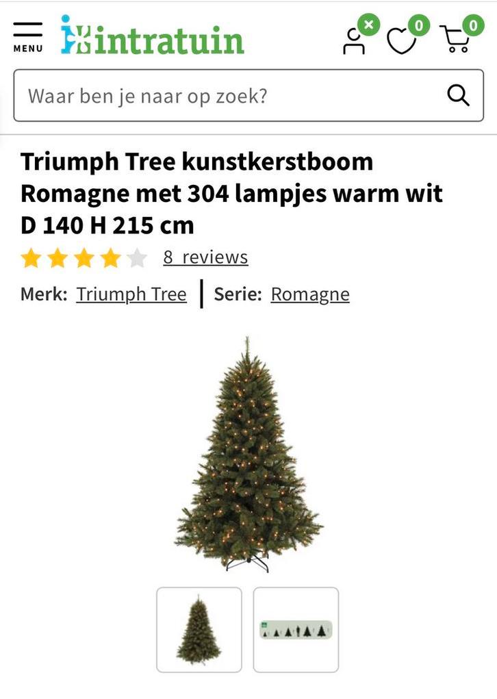 Kunst kerstboom serie Romagne met 304 LED lampjes D140 H215, Diversen, Kerst, Zo goed als nieuw, Ophalen