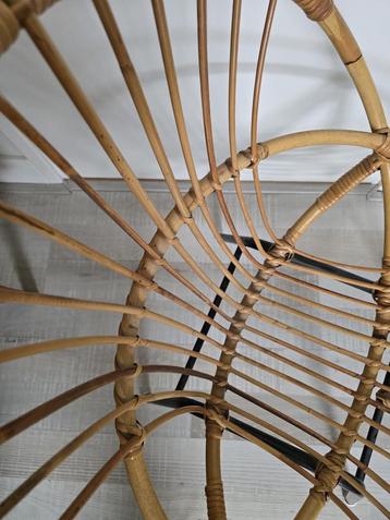 Vintage Rotan Stoel met Kussen beschikbaar voor biedingen