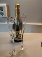Champagne glazen hartjes hart liefde trouwdag cadeau, Ophalen of Verzenden, Zo goed als nieuw, Overige typen