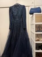 Verlovingsjurk donkerblauw met handtas, Kleding | Dames, Gelegenheidskleding, Overige typen, Blauw, Zo goed als nieuw, Ophalen