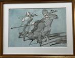Lithografie Claude Weisbuch Parijs viool cello, Ophalen of Verzenden