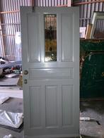 Voordeur met glas-in-lood in goede staat, Doe-het-zelf en Verbouw, Ophalen, Gebruikt, 80 tot 100 cm, 200 tot 215 cm