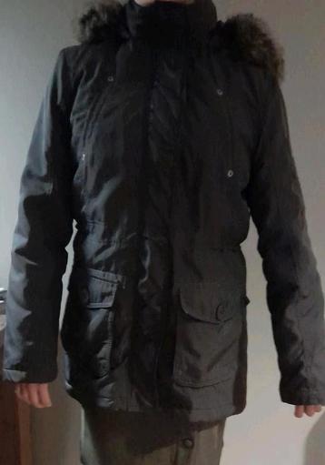 Meisjes winterjas maat 158 - Bruin met fleece vest beschikbaar voor biedingen