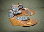 Toms sandalen sleehakken zomerschoenen maat 41 jeans print, Zo goed als nieuw, Toms, Sandalen of Muiltjes, Ophalen of Verzenden