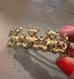 Vintage retro haarspeld haarknip goudkleurige beertjes knip, Ophalen of Verzenden, Zo goed als nieuw, Haarspeld