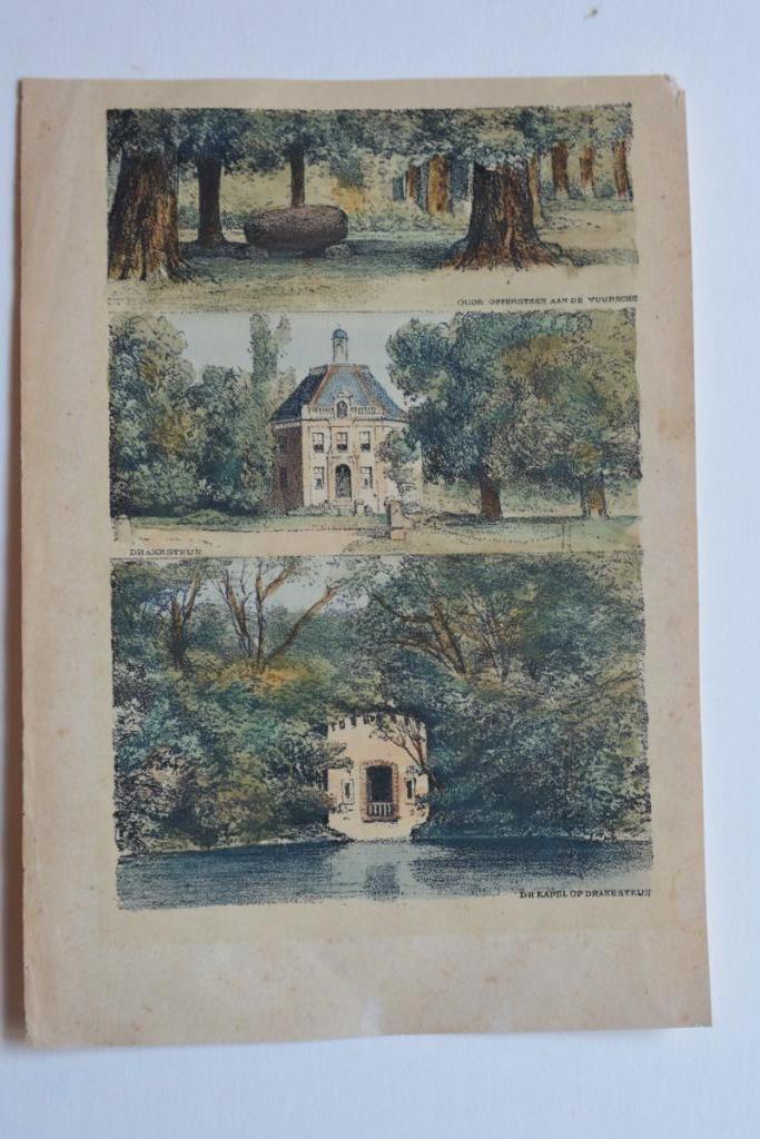 DRAKENSTEIN LAGE VUURSCHE bij BAARN 1890 J. CRAANDIJK GT4, Antiek en Kunst, Kunst | Litho's en Zeefdrukken, Verzenden