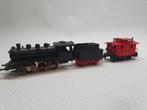 Fleischmann HO Locomotief met Tender en Caboose, Hobby en Vrije tijd, Modeltreinen | H0, Gebruikt, Fleischmann, Ophalen of Verzenden