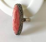 Eerste kwaliteit Rhodochrosiet Ring gezet in 925 zilver, 18 tot 19, Verzenden, Zo goed als nieuw, Met edelsteen