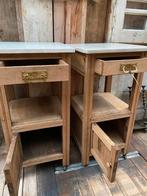 Twee landelijk Franse kastjes nachtkastjes, Ophalen, Gebruikt, Minder dan 45 cm