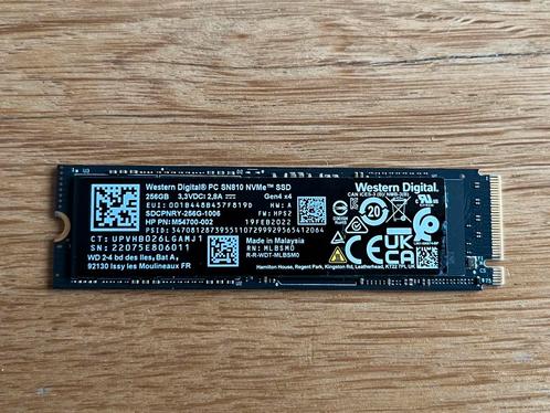 WD Western Digital SN810 Windows 11 pro 256GB NVMe Gen4 SDD, Computers en Software, Harde schijven, Zo goed als nieuw, Laptop