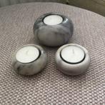 setje marmeren waxinelichtjes houders, Ophalen of Verzenden