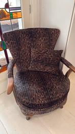 Leuke kleine dames Fauteuil  panterprint, Huis en Inrichting, Ophalen of Verzenden, Zo goed als nieuw, 75 tot 100 cm, 50 tot 75 cm