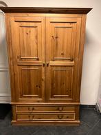 Massieve Grenen kast, Huis en Inrichting, Kasten | Kledingkasten, Ophalen, Gebruikt, 100 tot 150 cm, Met lade(s)