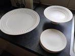 Fantastische gebak set antiek flora gouda porcelino, Ophalen of Verzenden
