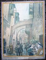 Oude schoolplaat met oud straatje in Jeruzalem, Ophalen of Verzenden