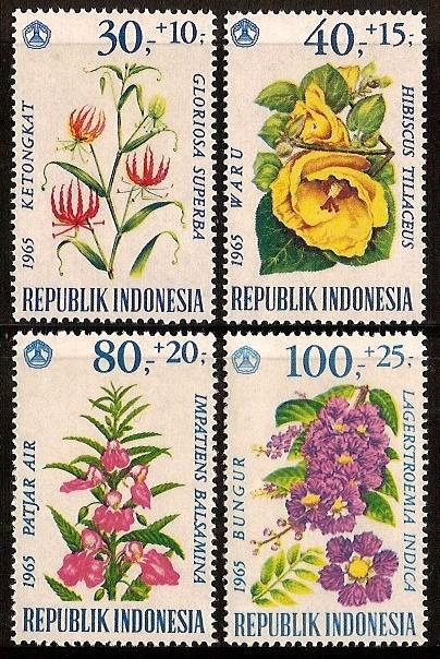 Indonesie Zonnebloem nr 498/01 postfris 1965, Postzegels en Munten, Postzegels | Azië, Postfris, Zuidoost-Azië, Ophalen of Verzenden