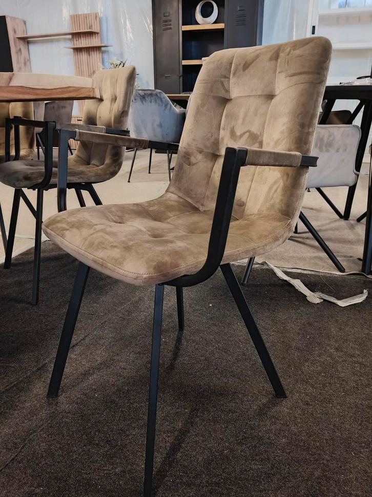 Velvet stoelen met leuning (outlet), Huis en Inrichting, Stoelen, Vijf, Zes of meer stoelen, Ophalen