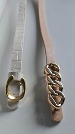 Set van 2 damesriempjes – Wit Krokodillenmotief & Beige m, Ophalen of Verzenden, Nieuw, Overige materialen