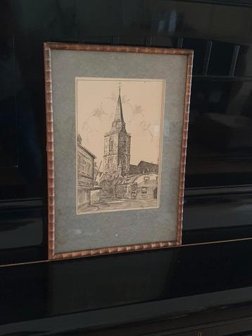 tekening  St Jacobs Kerk Winterswijk Piet te Lintum  beschikbaar voor biedingen