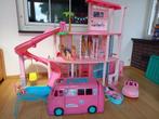 Barbie droomhuis, camper, auto plus zwembad, Kinderen en Baby's, Speelgoed | Poppenhuizen, Ophalen, Gebruikt, Poppenhuis