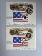 Liberia 2x blok George Washington Abraham Lincoln, Postzegels en Munten, Ophalen of Verzenden, Postfris, Overige thema's
