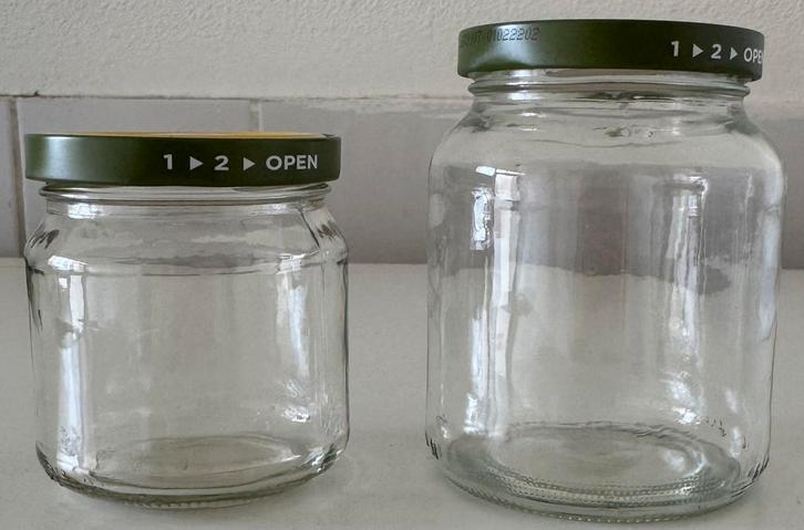 7 stuks lege glazen weckpotten van HAK., Huis en Inrichting, Keuken | Potten en Pannen, Nieuw, Pot, Bus of Blik, Glas, Ophalen