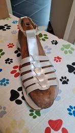 Leren zilverkleurig sandaaltje maat 37, V&D, Grijs, Gedragen, Sandalen of Muiltjes