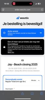 Joy beach closing 1 ticket, Eén persoon