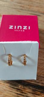 Zinzi Klap Creolen 925 Zilver/Goud - 16mm, Hangers, Nieuw, Ophalen of Verzenden, Goud