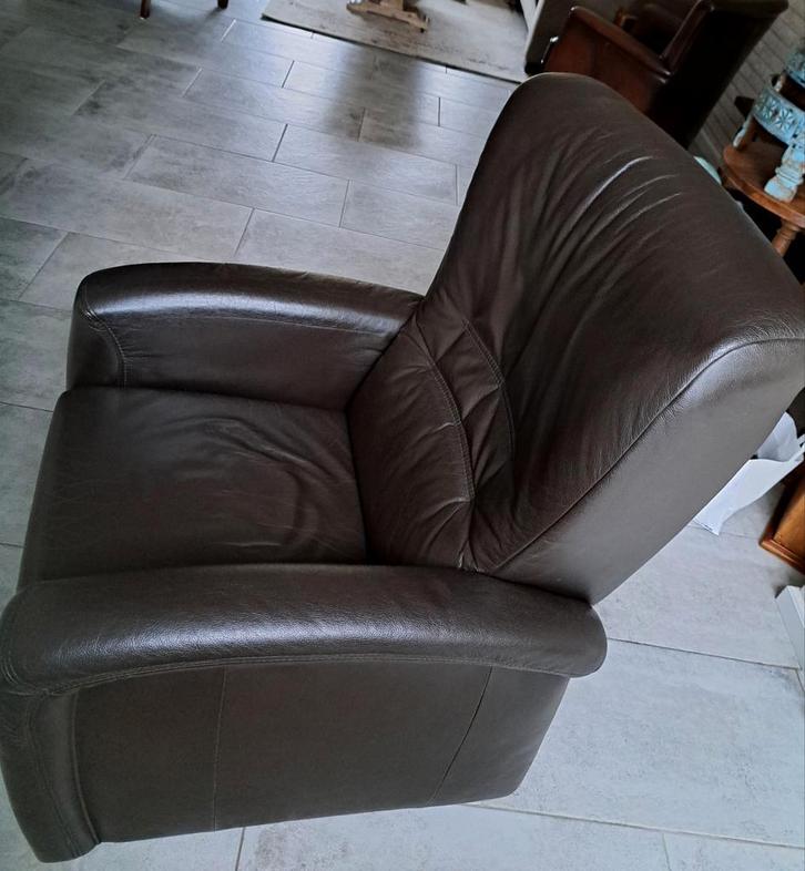 Leren Sta-op Stoel, Huis en Inrichting, Fauteuils, Gebruikt, Leer, 75 tot 100 cm, 75 tot 100 cm, Ophalen